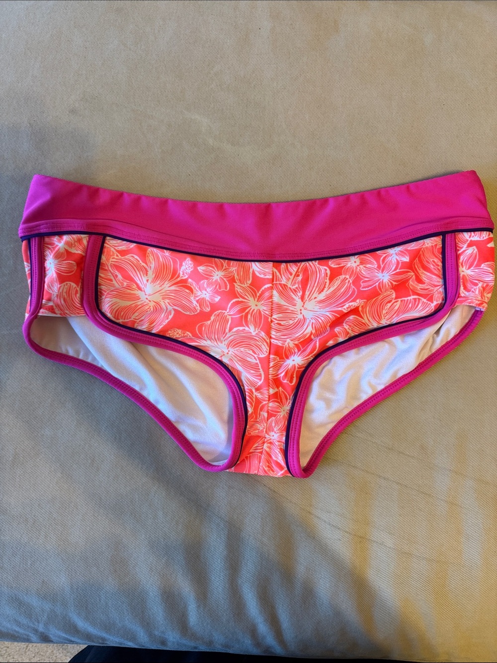 Athleta Women's Pink Floral Hipster Swim Bottom